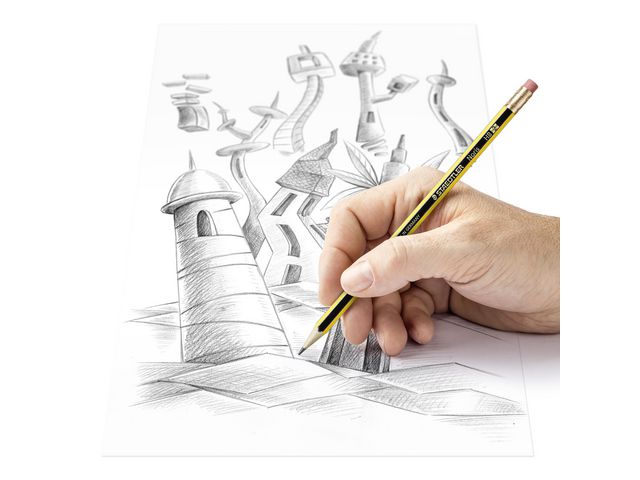 Blyertspenna STAEDTLER topgummi HB 12/fp